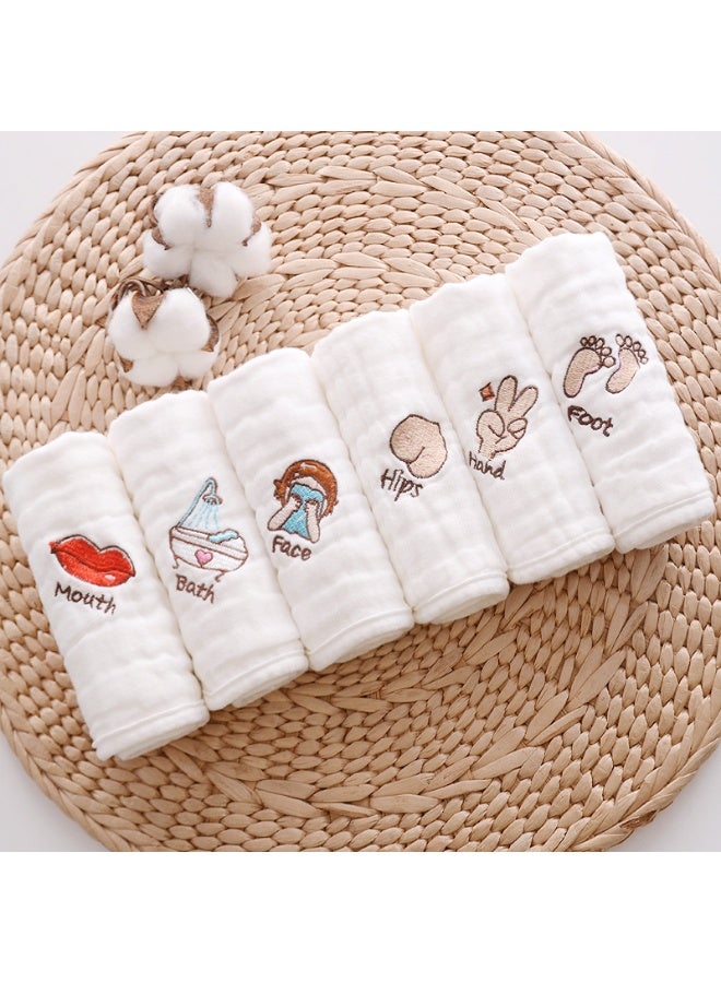 6-Pack Muslin Baby Washcloths and Towels, Soft Newborn Baby Towel and Muslin Washcloth, suitable for newborns, Can Be Used For Washing Face, Bathing, And Diaper Changing(30*30CM) - Image 2